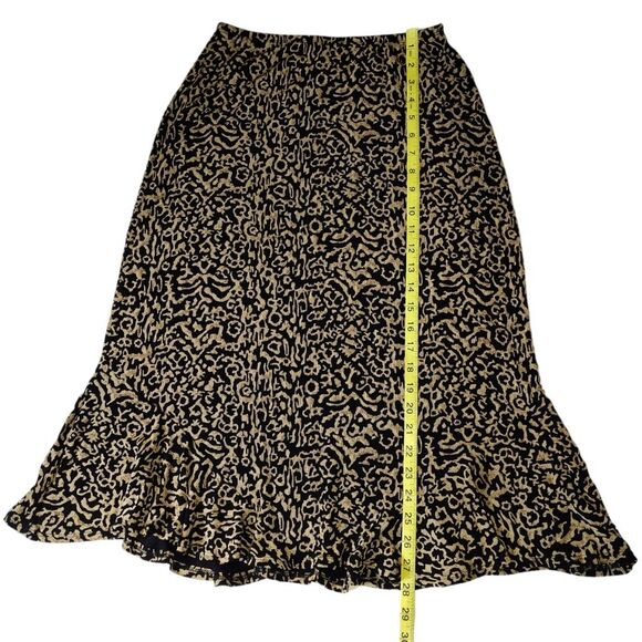 Mirasol Vintage Abstract Gold and Black Stretchy Women's Midi Skirt Size M - Picture 6 of 7